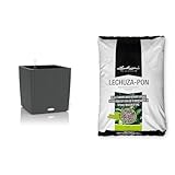 Lechuza Cube Cottage 40 Granit 15382 & PON 30L Pflanzsubstrat, Neutral, 19565