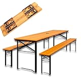 DIVID® Bierzeltgarnitur 3-teiliges Set, Klappbar und portabel, Festzeltgarnitur, 2 Bänke & 1...