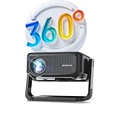 Beamer【360° Drehbarem & Auto Keystone】 25000LM 1080P HD Mini Beamer WiFi6 und Bluetooth 5.2...