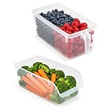 plastific Set mit 2 transparenten Kühlschrank-Organizern – sichere und praktische...