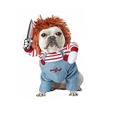 Hundekostüm Chucky Puppe Cosplay Anzug Rollenspiele Lustiges Haustiere Hunde Kostüm für Halloween...