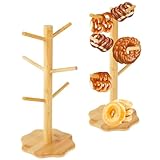 AXVRAV 2 Stück Brezelständer mit 6-Armig 15 x 35 cm, Brezelhalter Holz Natürliche Glatt Gratfrei,...