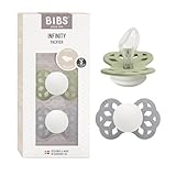 BIBS Infinity Glow Anatomical Schnuller 2er-Pack, BPA-frei. Leuchtet im Dunkeln, Kiefergerechte...