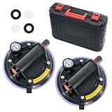 YYDENTOOL 2er Set 8' Saugheber mit Manometer, Glassauger Tragkraft Max. 220KG, Vakuum Saugheber für...