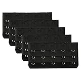 uxcell 3Stk Damen 3 Zeile 6 Hooks regelbar Büstenhalter Augen Band Gurt Extender Schwarz 3 Rows 5...