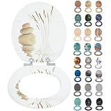 SINOBATH WC-Sitz Toilettensitz mit Absenkautomatik, MDF Holzkern, Softclose Scharnier