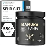 maorika - Manuka Honig 550 MGO + 500g im Glas (lichtundurchlässig, kein Plastik) - laborgeprüft,...