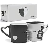 MIAMIO - Kaffeetassen/Küssende Tassen Set Geschenke für Frauen/Geschenke für...