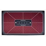 Engelhart-320998 – Poker Tischauflage Texas Hold’em Rot 138 × 79 cm – Polyester +...