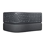 Logitech ERGO K860 kabellose ergonomische Tastatur – geteilte Tastatur, Handballenauflage,...