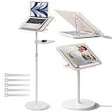 2-in-1 Verstellbarer Buchständer - Dual-Use Boden- und Tisch-Buchhalter, Höhenverstellbar 60 cm...