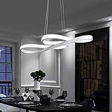 ZMH LED Pendelleuchte esstisch Weiß Hängelampe wohnzimmer 47W Dimmbar mit Fernbedienung...
