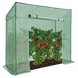 IDMarket - Gewächshaus für den Garten, grün, alle Jahreszeiten, mit Fenster und Tür mit...