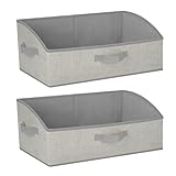 Cozary Aufbewahrungsbox mit Griffen 28L,2 Stück Faltbare Aufbewahrungskorb stoff...