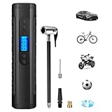 NWOUIIAY Elektrische Fahrradluftpumpe 6000 mAh Mini Tragbare Fahrradluftpumpe Luftkompressor 150 PSI...