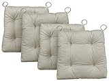 Traumnacht Stuhlkissen Premium 4er Set, mit einem Baumwollbezug, 38 x 40 x 7 cm, beige, Öko-Tex...