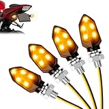 LOPHE 4 Stück LED Motorrad Blinker, 12V Motorrad Lauflicht, 5 LED M8 E-MARK Geprüft Miniblinker...