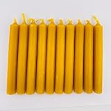 Alluvo Baumkerzen 20er Set 10% Bienenwachs Weihnachtsbaumkerzen Pyramidenkerzen Honiggelb 13mm x...
