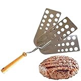 Nybhyjka Grill-Fleischwender – Edelstahl-Grillschaber und Pfannkuchen-Flipper, Küche,...