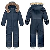 linboo Unisex Kinder Skioverall Wasserdicht Schneeanzug mit Kapuze Atmungsaktiv Schneeoverall...