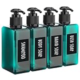 Segbeauty Lotion Dispenser Quadratisch, 4 Stück 200ml Seifenspender Set mit Handgeschriebene...