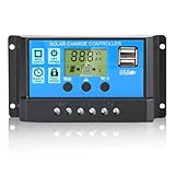 Anern 30A Solar Laderegler 12V/24V Solar Ladegerät Controller Solarpanel Batterie Intelligente...