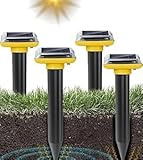 Mole Repellent Sonic-gerät 4 Stück Ultrasonic Solar Maulwurfabwehr Maulwurfschreck Wühlmausabwehr...