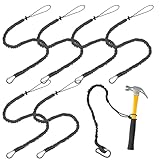 6 Stück Werkzeugsicherung Lanyard Werkzeug Fallschutz mit Karabinerhaken Ausziehbare Werkzeugleine...