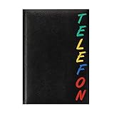 Herlitz 22376 Adressbuch A5 Rainbow, wattierter Einband, schwarz, mit 24-teiligem Register, A-Z...