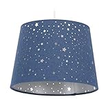 Relaxdays Kinderzimmerlampe Sterne, hängende Schirmlampe für Jungen, Sternenhimmel Motiv, E27,...