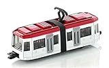 siku 1011, Straßenbahn, Metall/Kunststoff, Weiß/Rot, Standard-siku-Eisenbahnkupplungen zum...