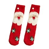 Socken 25-27 Mädchen Plüsch warme Korallen Plüsch Home Socken Socken Käse (Red, One Size)