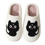 Hausschuhe Damen Plüsch Lustig Winter Hausschuhes Damen Warm Slip On Filzhausschuhe Stickerei...