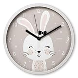 Hama Kinder Wanduhr (ohne Tickgeräusche, analoge Quarzuhr geräuscharm, Ø 25cm, Kindermotiv, für...