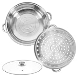 UTHCLO Doppelwandiger Dampfgarer Dickwandiger Multifunktions Dämpftopf für Gas und Induktion...