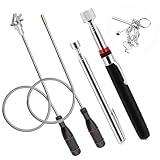 4 Stück Teleskop Magnetstab mit Krallengreifer, Flexibler Magnetheber & Stabmagnet Set – 60cm...