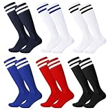 Utensilsto 6 Paare Fußballsocken Kinder Fußball Socken Trainingssocken 30-37 Fussball Socken...