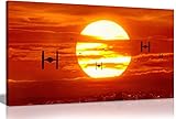 Kampfflugzeuge im Sonnenuntergang, Krieg der Sterne, Leinwanddruck, Wandkunst, Bild, Segeltuch, 76,2...