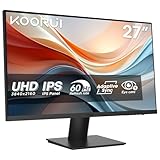 KOORUI Monitor 27 Zoll, 4K PC Bildschirm UHD(3840x2160), IPS, 4ms, 60Hz, 2X HDMI 2.0 & DisplayPort...