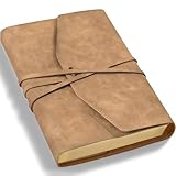 CAGIE Leder Notizbuch A5 Gebundenem Einband Vintage Journal für Frauen Männer, Softcover 160...