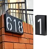 TINYOUTH Hausnummer Beleuchtet Solar - Nummer 1, Solar Türnummer Hausnummernschild Beleuchtet für...
