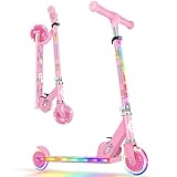 BELEEV V2 Roller Kinder 3-12 Jahre, Kinderroller Klappbar mit LED Leuchtenden Rädern, Vorbau und...