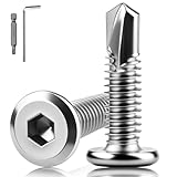 XRXYMQ 80 Stück Selbstschneidende Schrauben M5.5x19mm Blechschrauben 410 Edelstahl Blechschrauben...