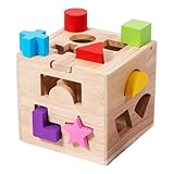 Steckwürfel Aus Holz-Würfel Lernspielzeug-Puzzle Steckbox Spielbox Für Baby & Kleinkind,...