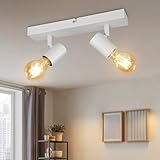 Kimjo Deckenstrahler 2 Flammig - Deckenleuchte E27 2 Flammig Weiss - Strahler Deckenlampe E27...