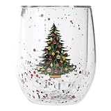 Einzigartige Teetasse, Kaffeeglas, 300 ml, bewegliches Trinken, guter Griff, Weihnachtsbaum,...