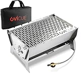 ovicue Grill groß L | Mobiler Steck-Gasgrill – Tragbarer Edelstahlgrill mit Stecksystem – Gas-...