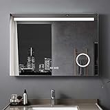 LISA 100 x 70 cm LED Badspiegel Beleuchtung Touchschalter IP44 Wandspiegel Antibeschlage...