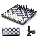 Schachspiel Kinder, Magnetischen Figuren Chess Board Tragbar Einklappbar Schachbrett Schach Schwarz...