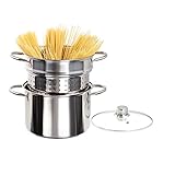 Induktion Edelstahl Spaghetti Topf mit Sieb Kochtopf Set 3 Teilig Pastatopf Siebeinsatz...